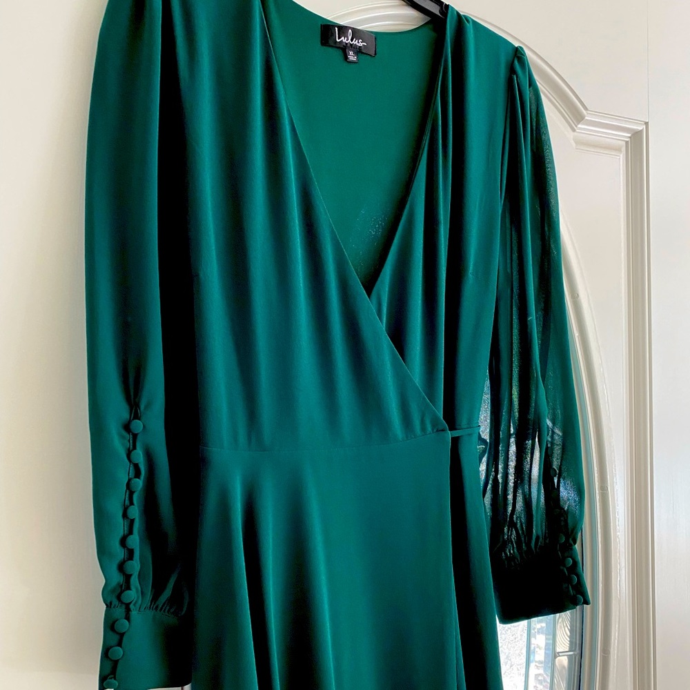 Emerald Green Wrap Dress